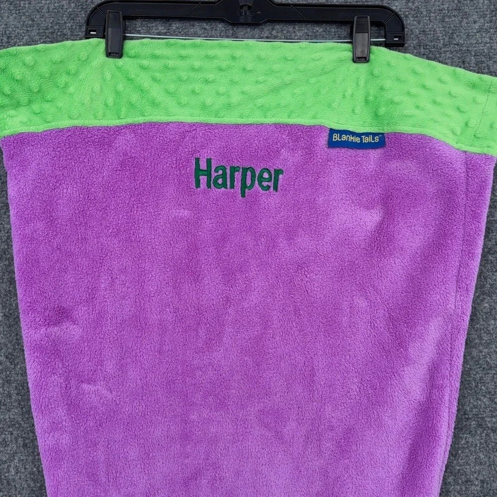 Blankie Tails Mermaid Tail Blanket Kids One Size Polyester Purple Green Harper